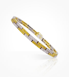 [ BZ-005522 ] 18KYW / 2-line-bracelet / Yellow-diamonds(1.27cts) / White-diamonds(1.69cts) ready-to-wear jewellery at Secrett.ca in Toronto Downtown Yorkville