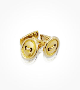 IG-003231-18kt yellow gold button cufflinks, 12.7mm diameter